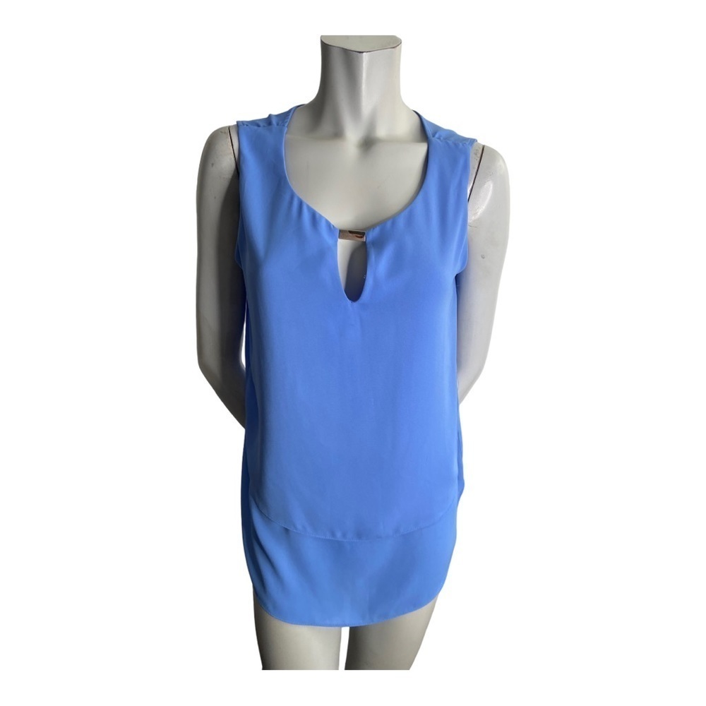 Joseph Ribkoff Chiffon Keyhole Neckline Double Layer Sleeveless Blouse Size 10